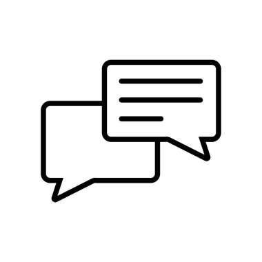 Lineal Simge Vektörü 'nden bahset. Siyah Özet Konuşma Simgesi