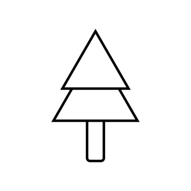 Ağaç Çizgisi Simgesi Sembol Vektörü. Siyah Taslak Ağaç Simgesi