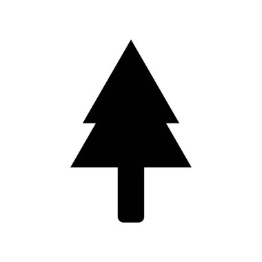 Ağaç Doldur Simge Vektörü. Siyah Kabartma Ağacı Simgesi