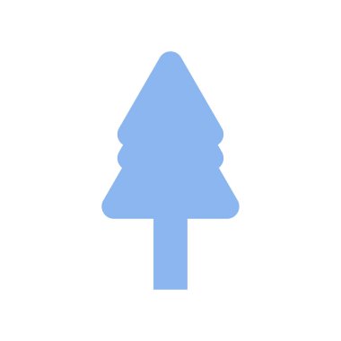 Düz Ağaç Simgesi Vektör İllüstrasyonu