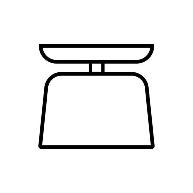 Ağırlık Ölçekleme Çizgi Simgesi Sembol Vektörü. Siyah Taslak Ağırlık Ölçekleme Simgesi