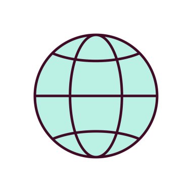 Dünya Simge Vektörü İllüstrasyonu. Dünya Çizgisel Renk Simgesi