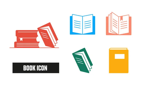Ikona Ikony Ploché Knihy Vektorový Obrázek — Stockový vektor
