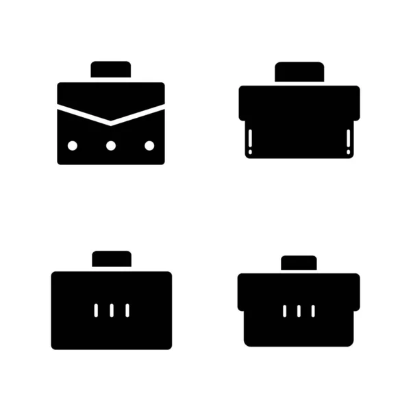 Briefcase Fill Icon Symbol Vector Inglês Ícone Pasta Glifo Preto — Vetor de Stock