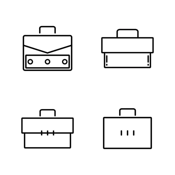 Briefcase Linjealikon Symbol Vektor Sort Skitse Rejsetaske Ikon – Stock-vektor
