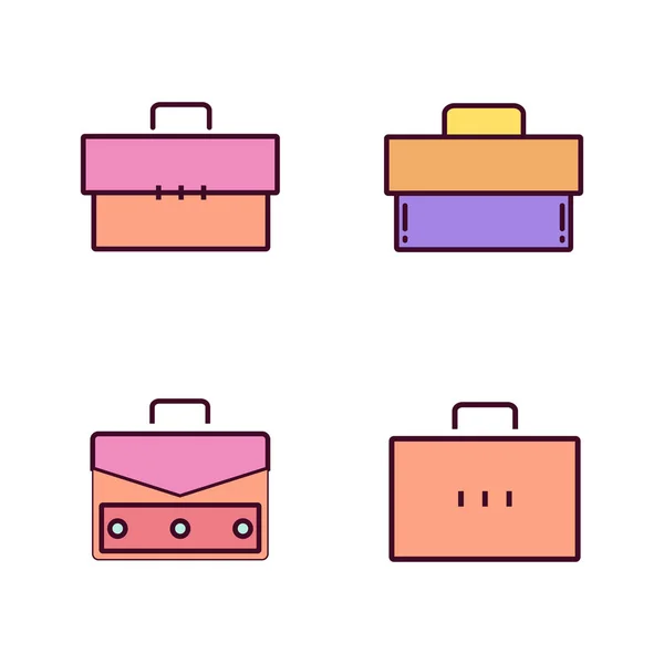 Briefcase Icon Vector Illustration Briefcase Lineal Color Icon — Stock Vector