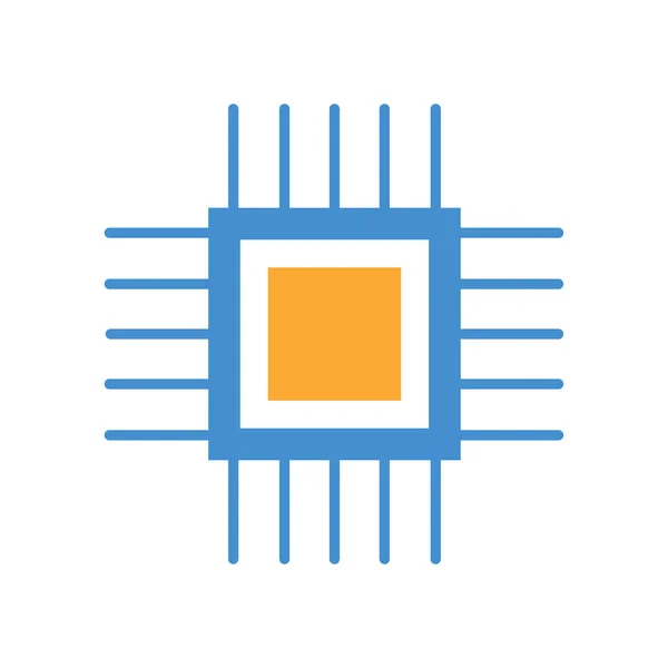 Lapos Chip Ikon Szimbólum Vektor Illusztráció — Stock Vector