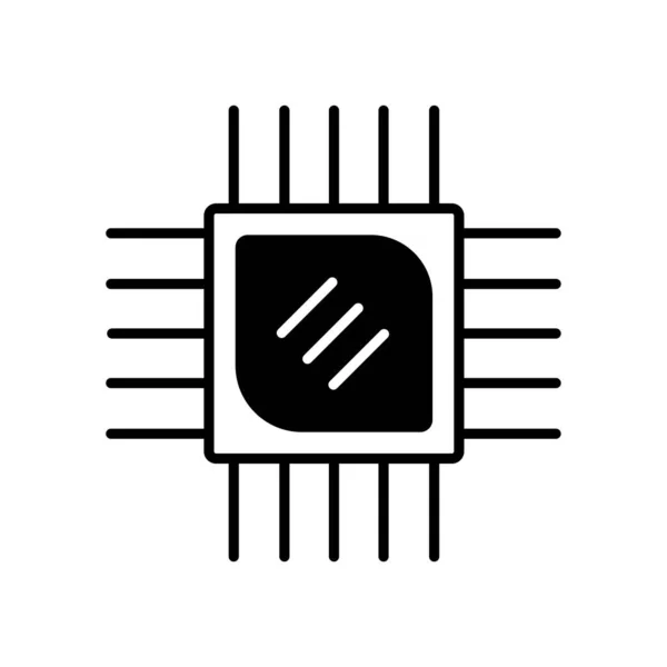 Vektor Symbolu Výplně Čipu Ikona Black Glyph Chip — Stockový vektor