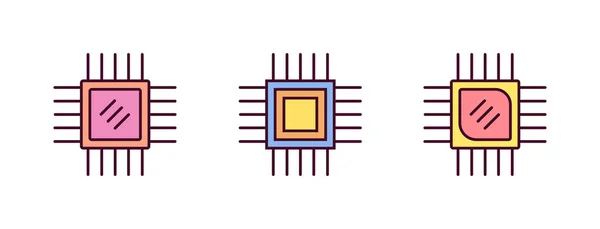 Chip Ikon Vektor Illustration Chip Lineal Färg Ikonen — Stock vektor