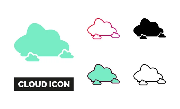 Ilustración Vector Set Icono Nube — Vector de stock