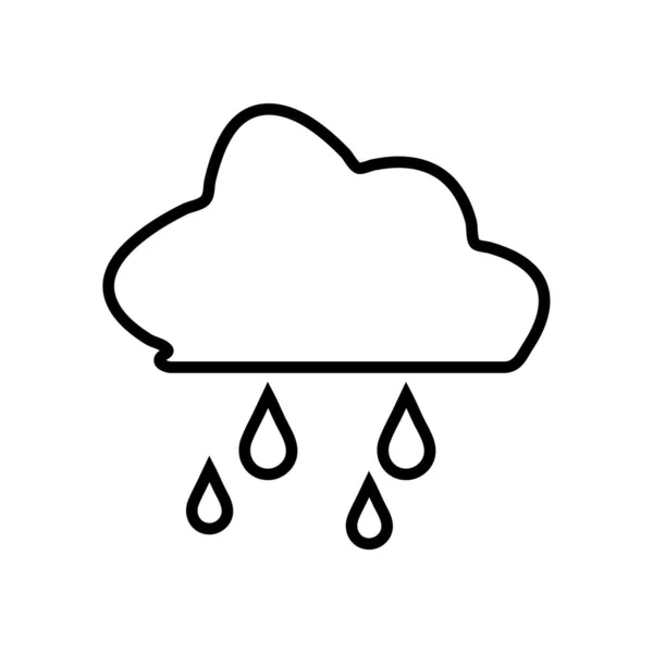 Cloud Lineal Icon Symbol Vector Icono Nube Contorno Negro — Archivo Imágenes Vectoriales