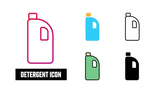 Set Icone Detergenti Illustrazione Vettoriale — Vettoriale Stock