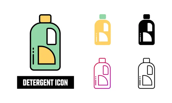 Set Icone Detergenti Illustrazione Vettoriale — Vettoriale Stock