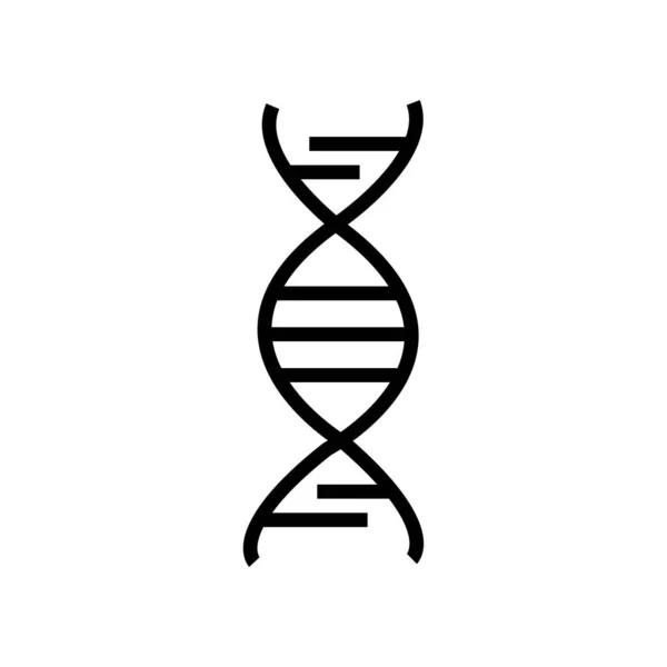 Dna Lineal Icon Symbol Vector Black Outline Dna Icon — Stock Vector