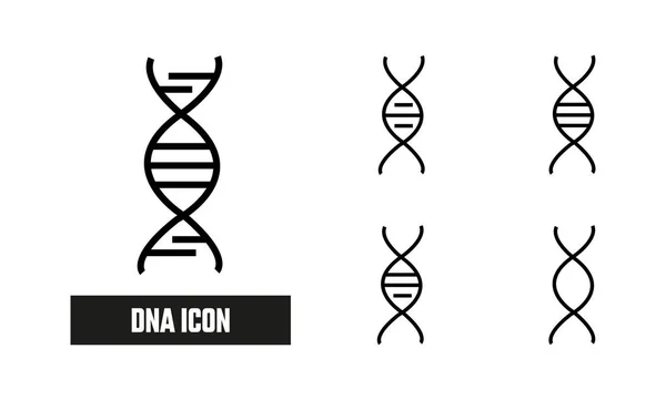 Dna線型アイコンシンボルベクトル ブラック概要 Dna Icon — ストックベクタ