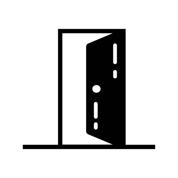 Symbol Výplně Dveří Ikona Ikona Černých Dveří Glyph — Stockový vektor
