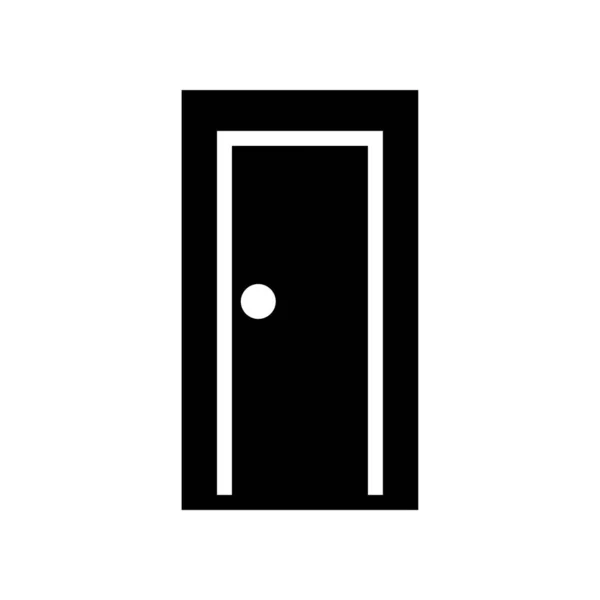 Symbole Vectoriel Icône Remplissage Porte Icône Porte Glyphe Noir — Image vectorielle