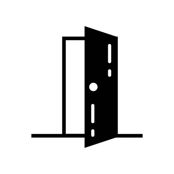 Symbole Vectoriel Icône Remplissage Porte Icône Porte Glyphe Noir — Image vectorielle