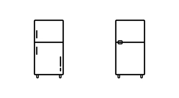 Символический Вектор Холодильной Линии Черный Контур Иконы Холодильника — стоковый вектор