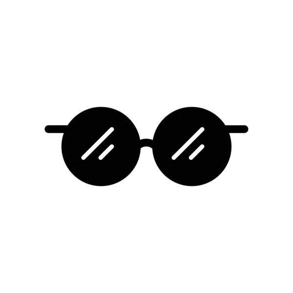 Occhiali Riempi Icona Simbolo Vettoriale Icona Con Occhiali Glifo Neri — Vettoriale Stock