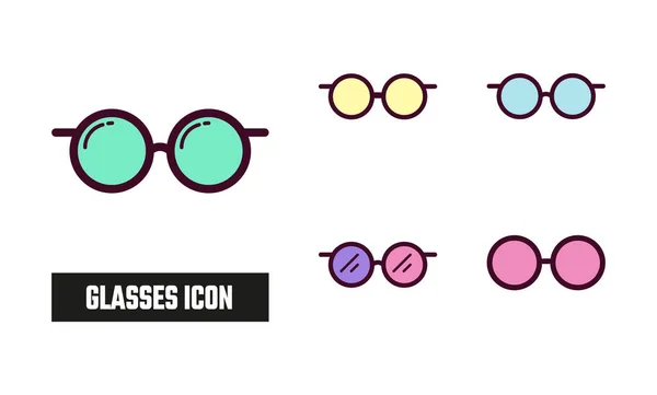 Glasses Icon Vector Illustration Glasses Lineal Color Icon — Stock Vector