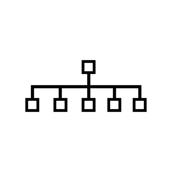 Hiérarchie Icône Linéaire Symbole Vectoriel Icône Hiérarchie Contour Noir — Image vectorielle