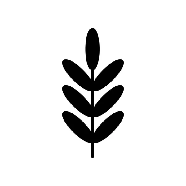 Leaf Fill Icon Symbol Vector Icono Hoja Glifo Negro — Vector de stock