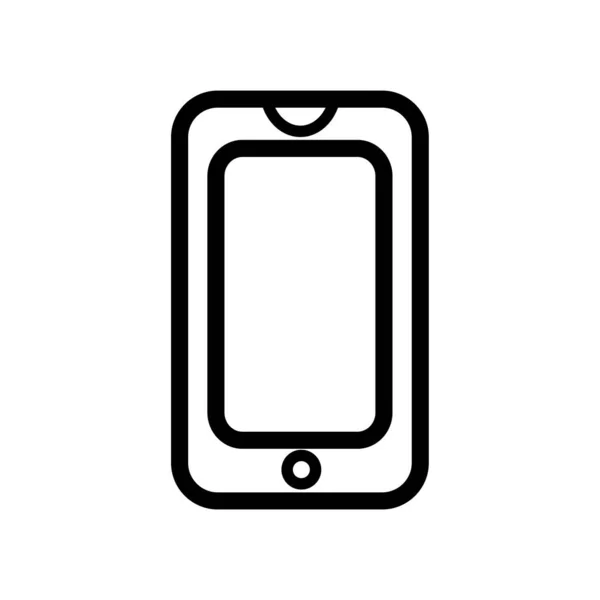 Cep Telefonu Lineal Simge Vektörü Siyah Taslak Cep Telefonu Simgesi — Stok Vektör