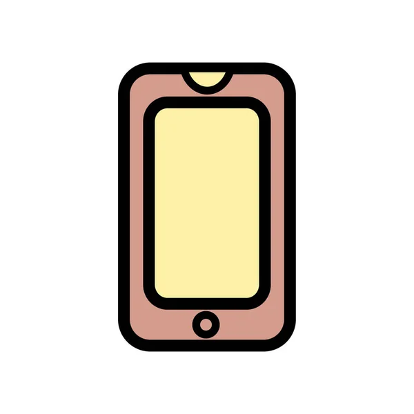 Ilustracja Wektora Telefonu Komórkowego Telefon Komórkowy Lineal Color Icon — Wektor stockowy