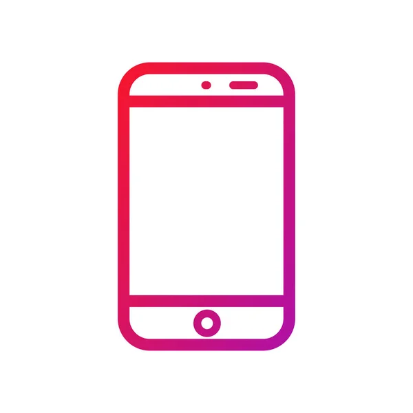 Mobile Phone Gradient Icon Vector Illustration — Stock Vector