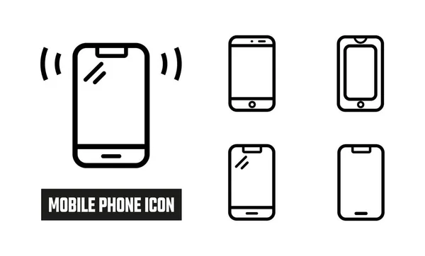 Vecteur Symbole Icône Ligne Téléphone Portable Icône Téléphone Portable Contour — Image vectorielle
