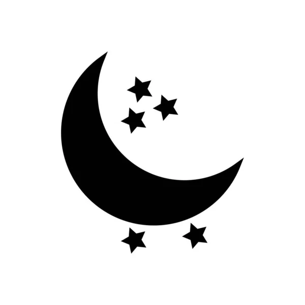 Ay Doldur Simge Vektörü. Siyah Kabartma Ay Simgesi