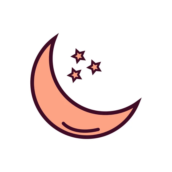 Moon Icon Vector Illustration Linienförmiges Farb Symbol Des Mondes — Stockvektor