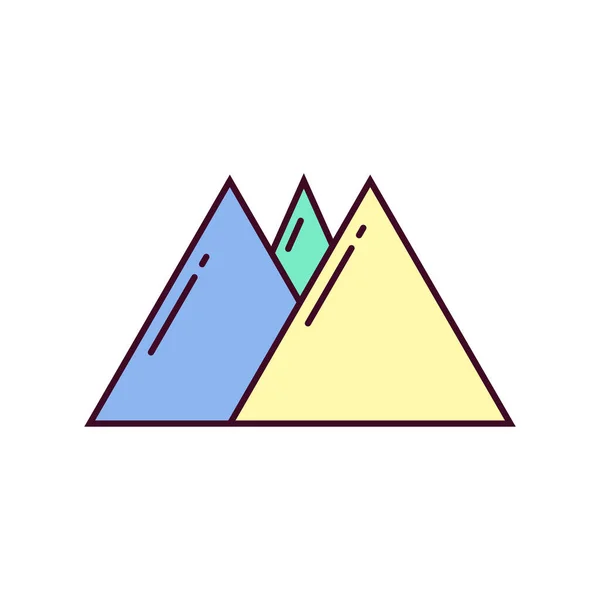Mountain Icon Vector Illustration Mountain Lineal Color Icon — Stock Vector