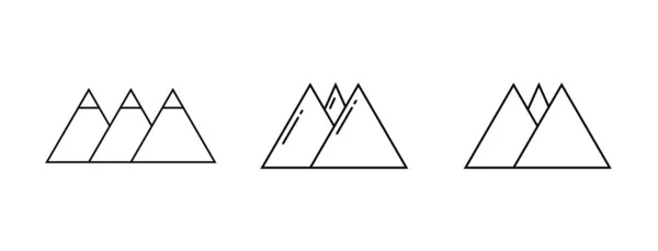 Liniowy Wektor Symbolu Górskiej Ikony Czarny Zarys Mountain Ikona — Wektor stockowy