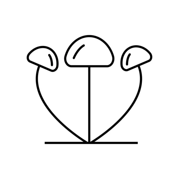 Vecteur Symbole Icône Ligne Champignon Icône Champignon Contour Noir — Image vectorielle