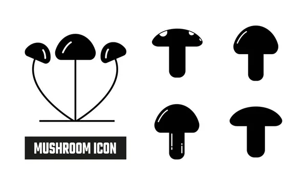Vecteur Symbole Icône Remplissage Champignon Icône Champignon Glyphe Noir — Image vectorielle