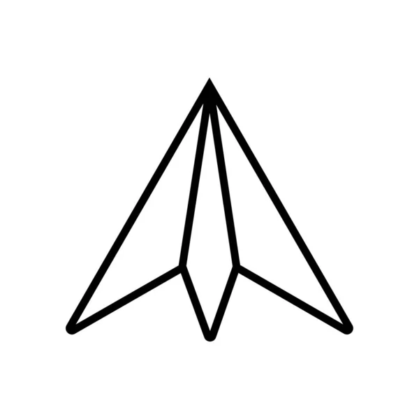 Bidang Kertas Lineal Icon Symbol Vector Ikon Pesawat Kertas Garis - Stok Vektor