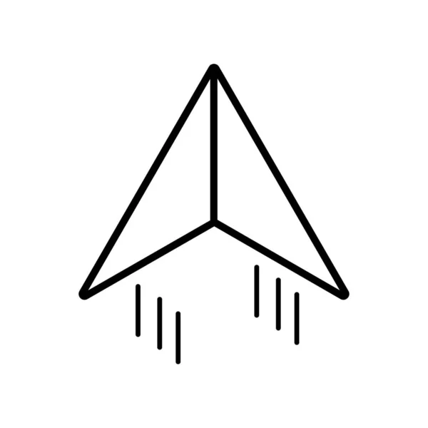 Бумажная Плоскость Lineal Icon Symbol Vector Икона Плоскости Черного Контура — стоковый вектор