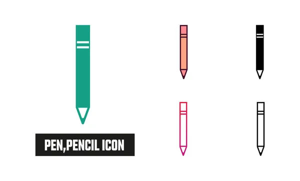 stock vector Pen, pencil Icon Set Vector Illustration