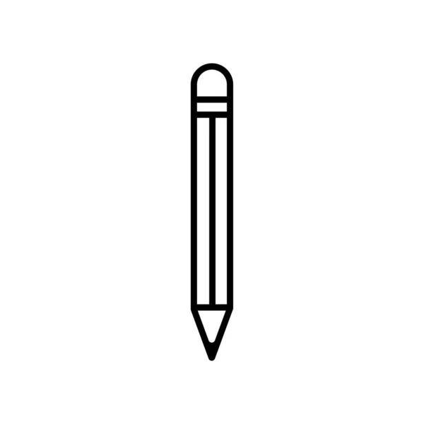 Ручка Карандашный Вектор Символа Линейной Иконы Черный Контур Ручки Икона — стоковый вектор