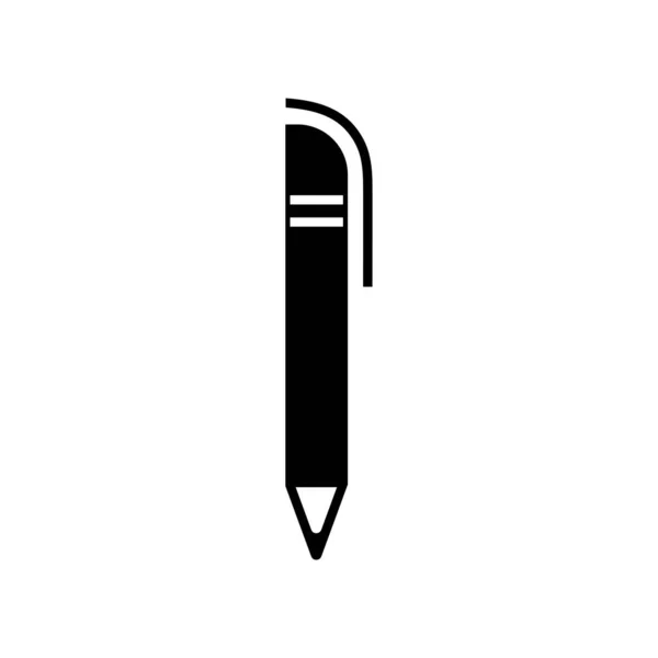 Stylo Crayon Remplir Icône Symbole Vecteur Stylo Glyphe Noir Icône — Image vectorielle
