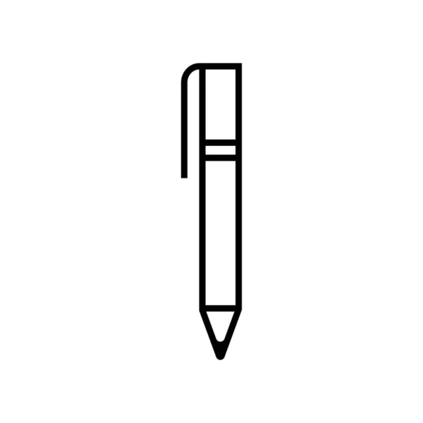 Pen Potlood Icoon Symbool Vector Zwarte Omlijnde Pen Potlood Ikoon — Stockvector