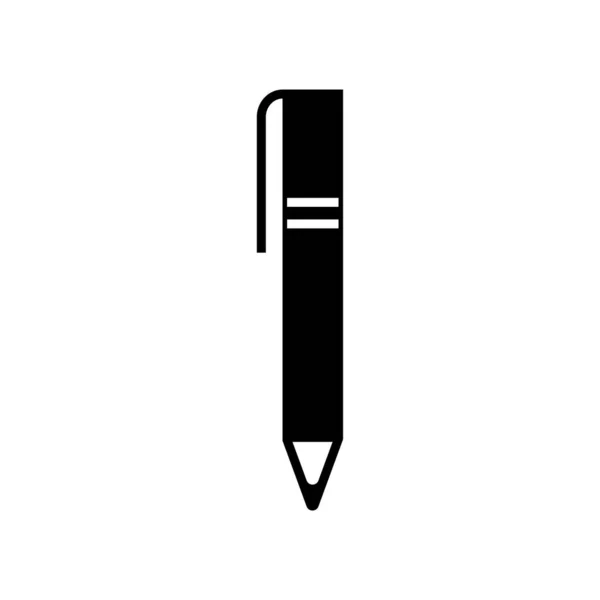Pen Pencil Fill Icon Symbol Vector Black Glyph Pen Pencil — Stock Vector