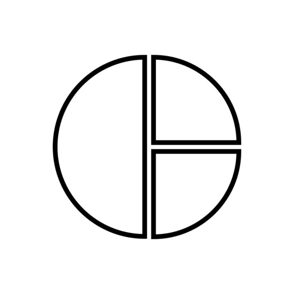 Пирог Chart Lineal Icon Vector Черный Пирог Chart Icon — стоковый вектор