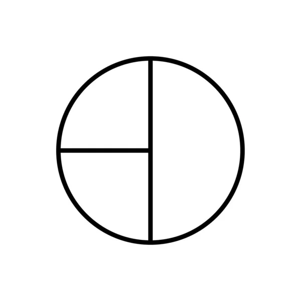 Pie Diagram Lineal Ikon Symbol Vector Svart Kontur Pie Diagram — Stock vektor