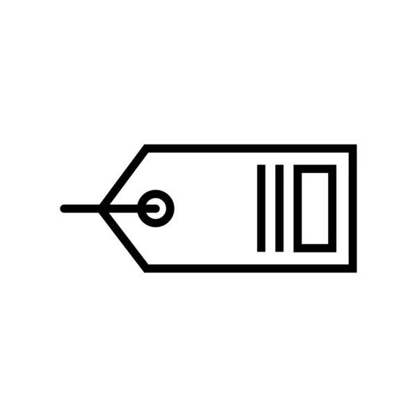 Price Tag Lineal Icon Symbol Vector Black Outline Preis Tag — Stockvektor