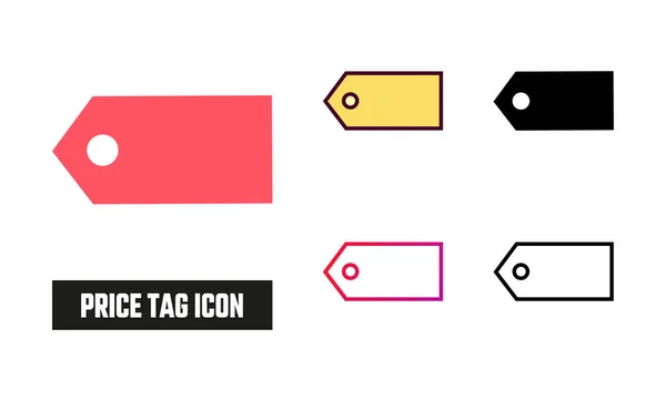 Preço Tag Icon Set Vector Ilustração — Vetor de Stock