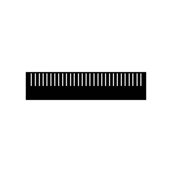 Lineal Füllen Symbol Symbol Vektor Ikone Des Schwarzen Glyphen Herrschers — Stockvektor
