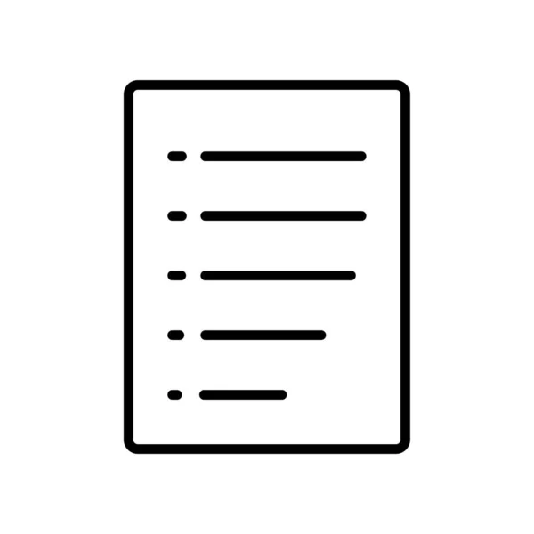 Sheet Lineal Icon Symbol Vector Black Outline Sheet Icon — Stockvektor
